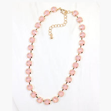 Rhinestone Necklace Pink Opal