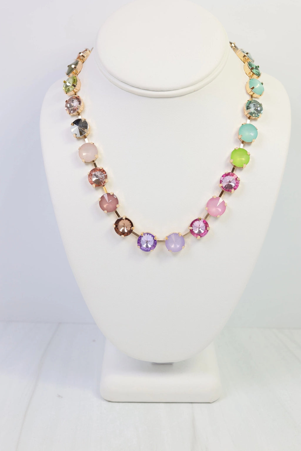 Medium Rhinestone Necklace Light Multi