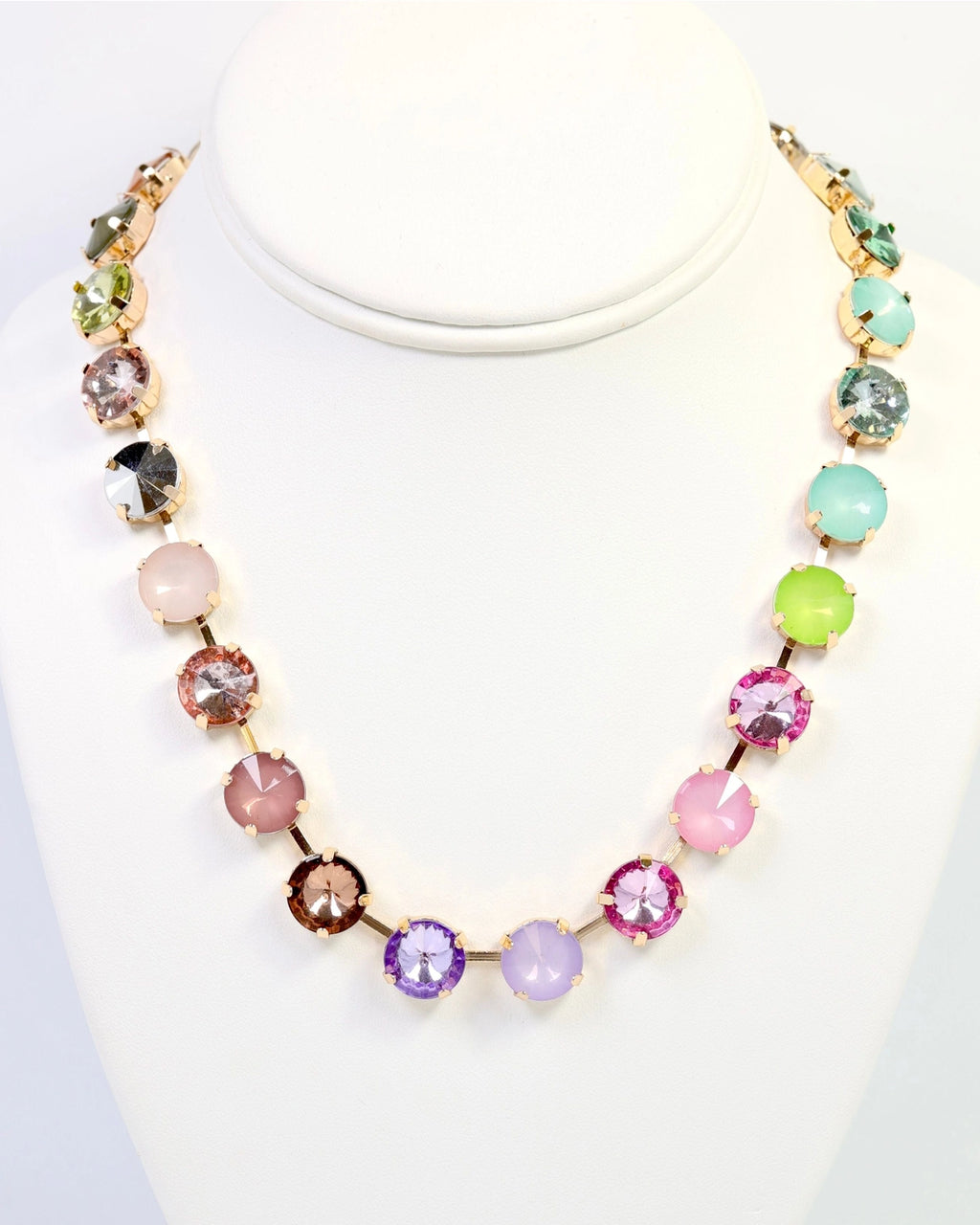 Medium Rhinestone Necklace Light Multi