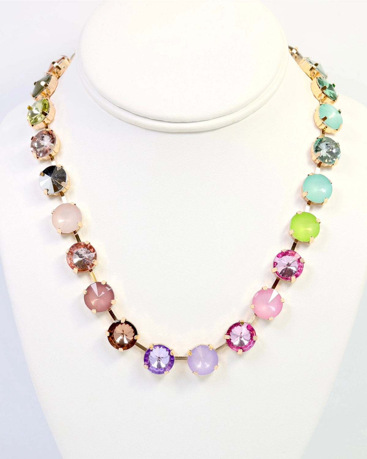 Medium Rhinestone Necklace Light Multi