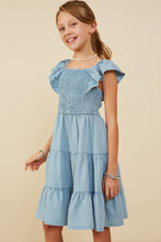Girls Smocked Detail Ruffled Sleeveless dress