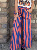 Royal and orange stripe pants