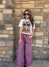 Royal and orange stripe pants