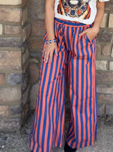 Royal and orange stripe pants