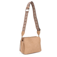 3 Compartment Crossbody Bag with Guitar Strap