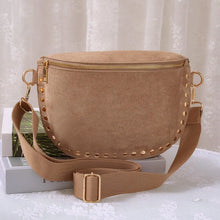 Suede Studded Crossbody Bag