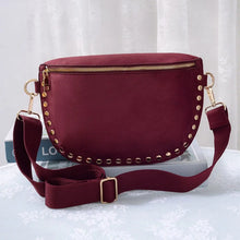 Suede Studded Crossbody Bag