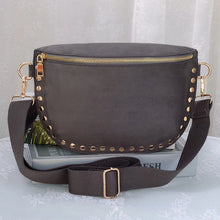 Suede Studded Crossbody Bag