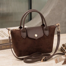 Suede Double Handle Crossbody Bag