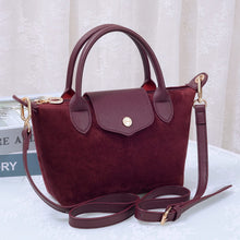 Suede Double Handle Crossbody Bag