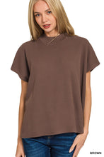 Viscose Mock Neck Short Sleeve Sweater