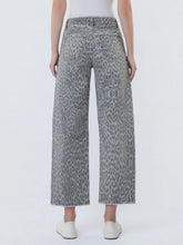 Grey Leopard  Drawstring Grey Barrel Jeans