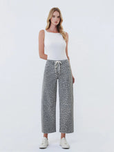 Grey Leopard  Drawstring Grey Barrel Jeans