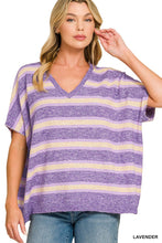 Stripe v-neck sweater