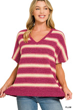 Stripe v-neck sweater