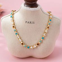 Multicolor Square Gemstone Necklace