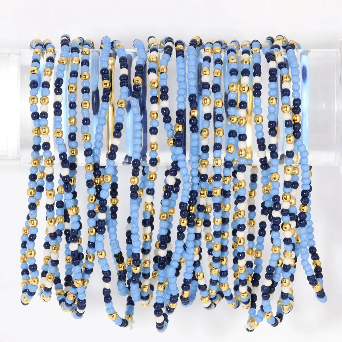 Blue mix Stretch Seed Bead Solid  Bracelets