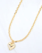 Small Puffy Heart Necklace Wr Gold