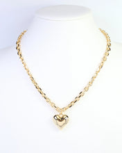 Small Puffy Heart Necklace Wr Gold
