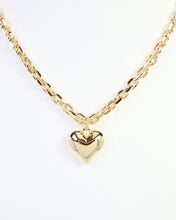Small Puffy Heart Necklace Wr Gold