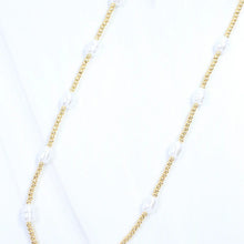 Bead and Pearl Necklace Gold