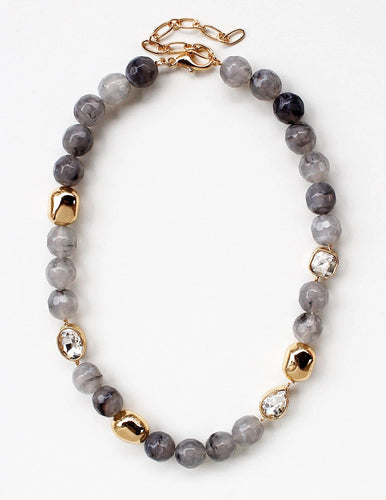 Grey Stone and Gold with Rhinestone Accent 16