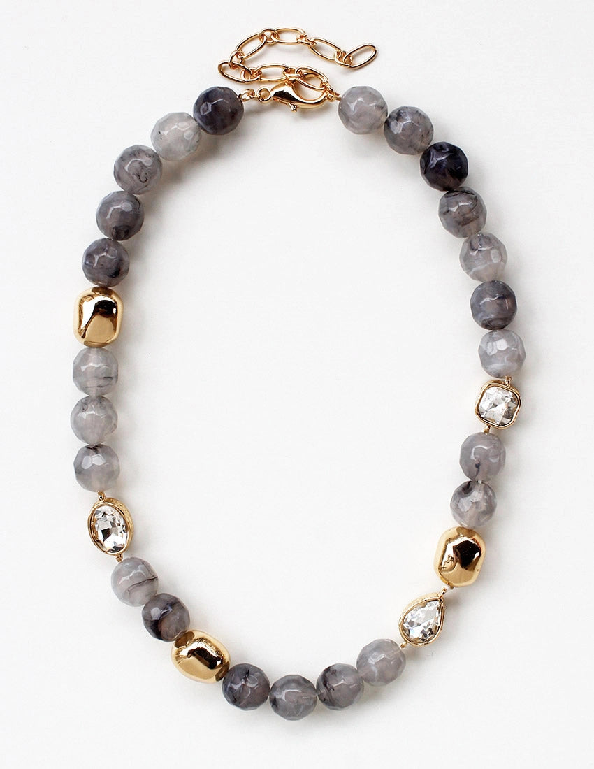 Grey Stone and Gold with Rhinestone Accent 16
