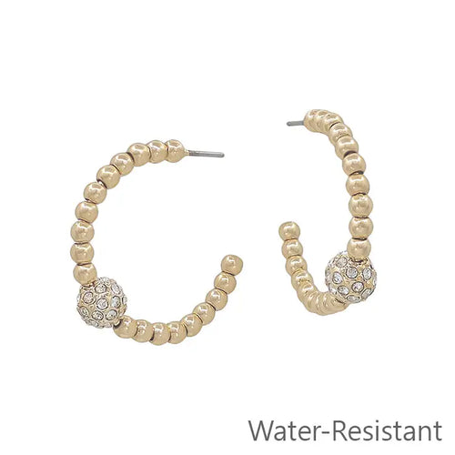 Water Resistant Gold Beaded with Crystal Beaded Accent 1