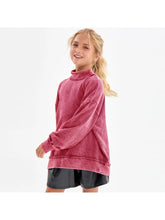 Mineral Washed Mock Neck Sweatshirt