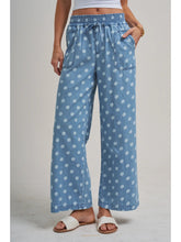 Relaxed Wide Leg Soft Polka Dot Chambray PANTS