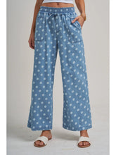 Relaxed Wide Leg Soft Polka Dot Chambray PANTS