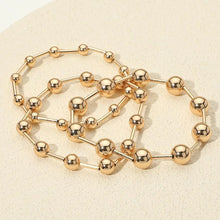 3PCS - Metal Ball Bar Beaded Stretch Multi Layered Bracelets