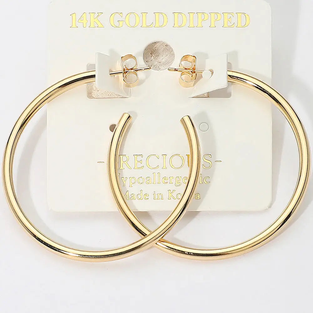 14K Gold Dipped Hypoallergenic Hoop Earrings