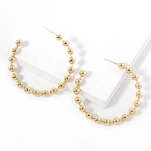 Gold Dipped Metal Ball Hoop Earrings