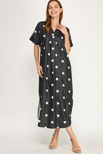 Black polka dot dress