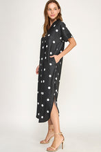 Black polka dot dress