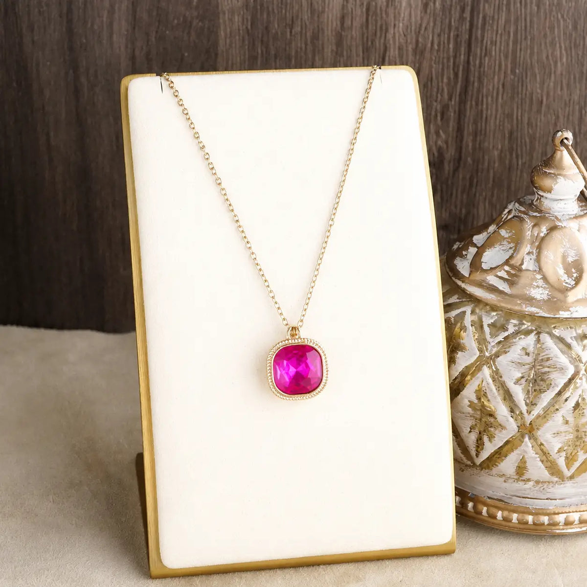 Glass Crystal Pendant Necklace – Color Pop Gem