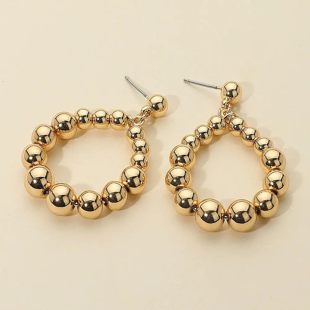 Beaded Teardrop Statement Earrings