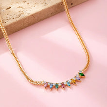 Rainbow Marquise Drop Bib Necklace