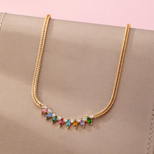 Rainbow Marquise Drop Bib Necklace