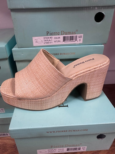 Natural color wedge sandal