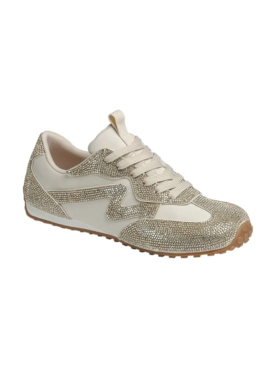 Cream and gold glitter sneakers cream and gold glitter sneakers