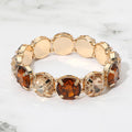 Round Facetd Gem Beaded Stretch Evening Bracelet