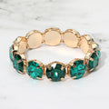 Round Facetd Gem Beaded Stretch Eveing Bracelet