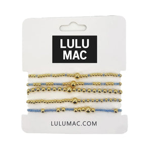 Lulu gold/light blue bracelet set-comes with 5