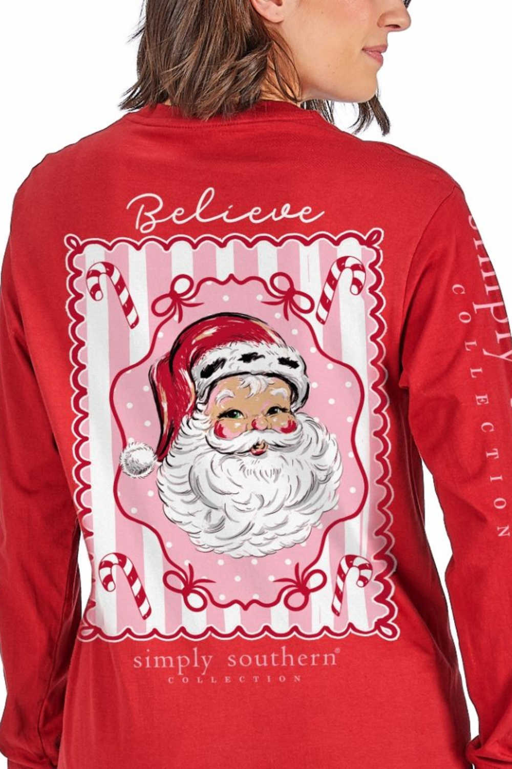 Simply Southern Believe Long Sleeve T-Shirt in red