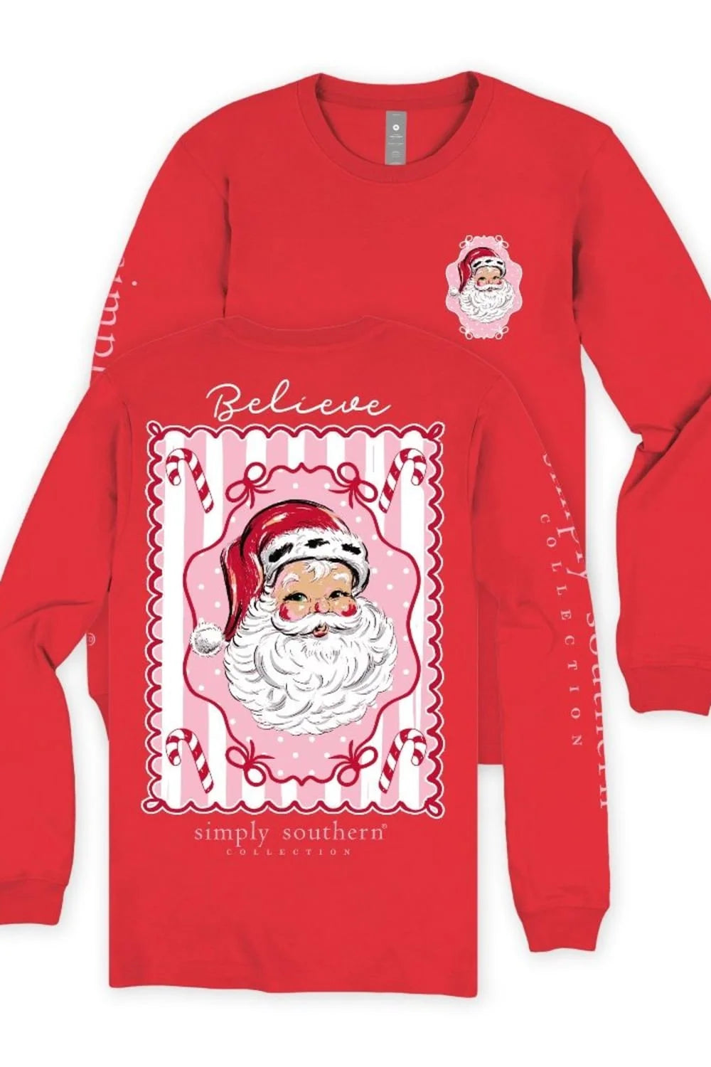 Simply Southern Believe Long Sleeve T-Shirt in red