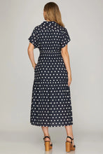Classic beautiful fit Black polka dot maxi dress