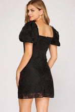 Black BUBBLE SHORT SLEEVE ORGANZA MINI DRESS