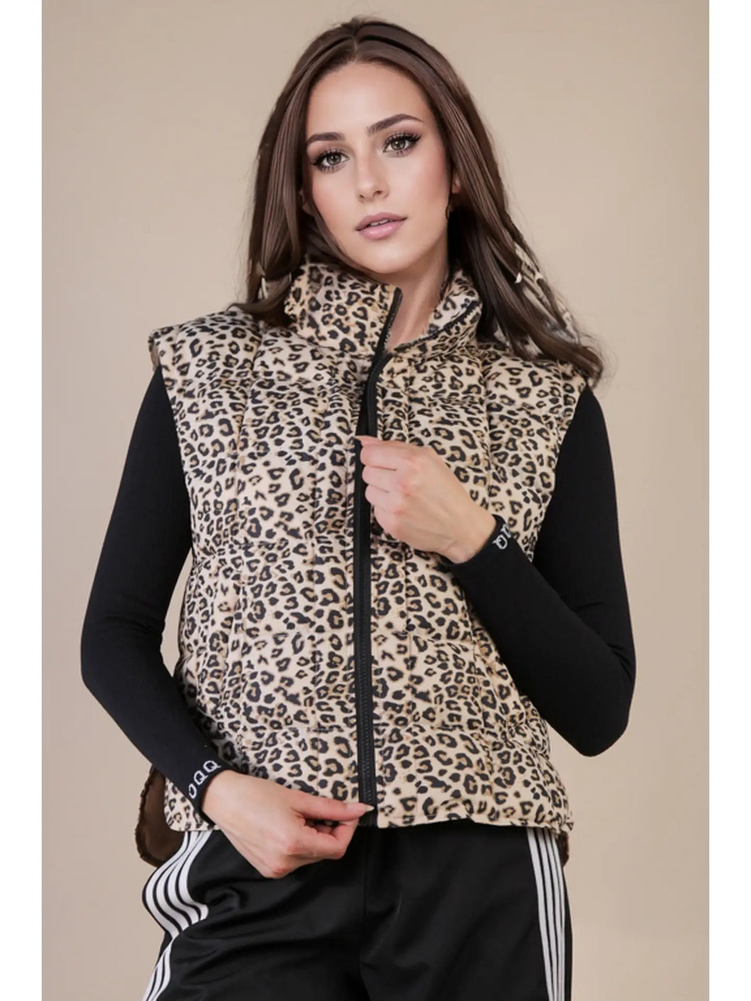 Leopard Puffer Padded Warm Vest